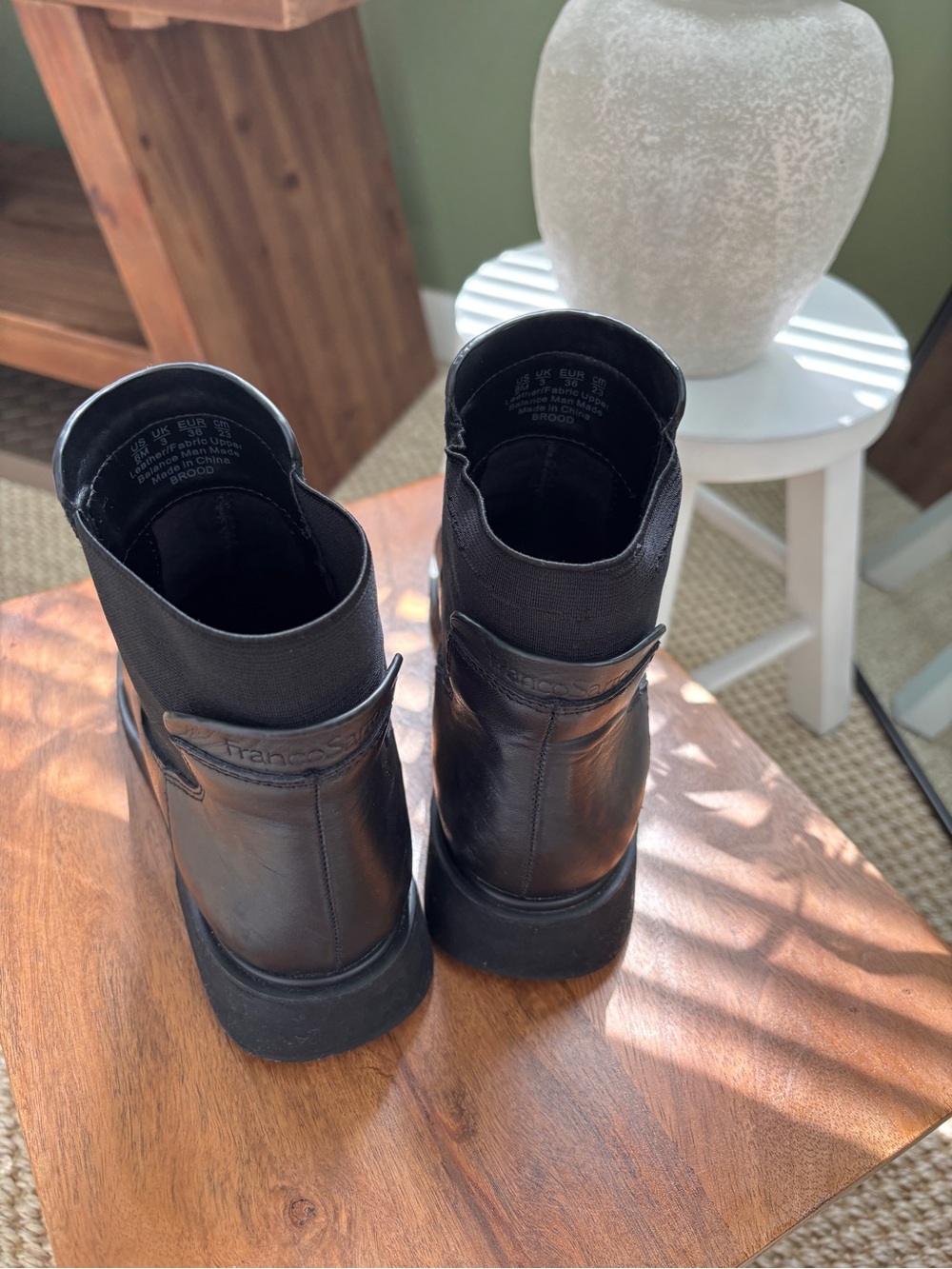 Franco Sarto Black Leather Ankle Boots - Picture 8 of 10